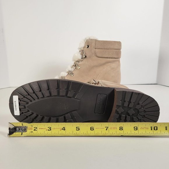 Sam Edelman DARRAH 2 Sand Suede Faux Fur Detail Lace Up Combat Boots Women Sz 10 - Picture 13 of 13